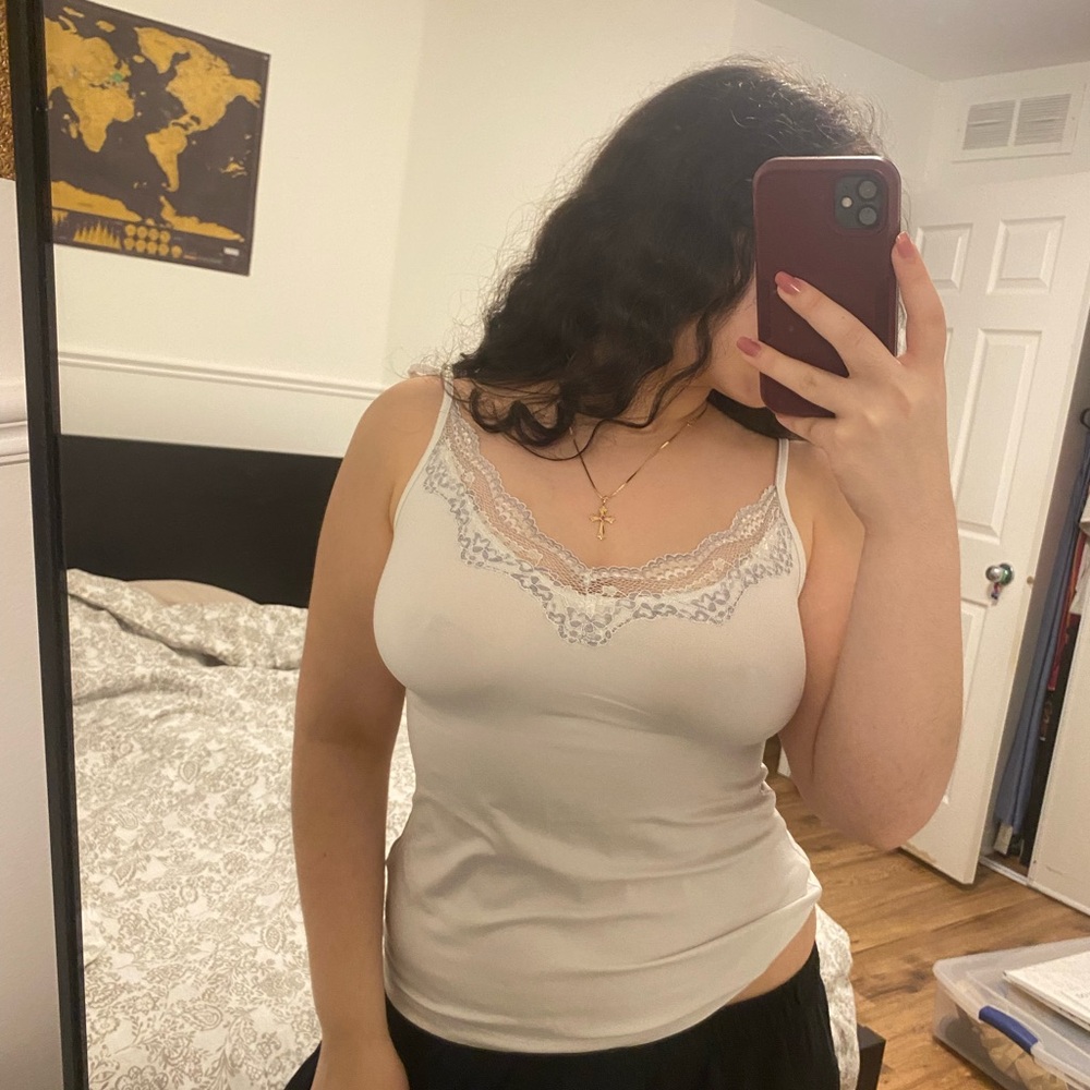 Chic Lace Trim Cami Top